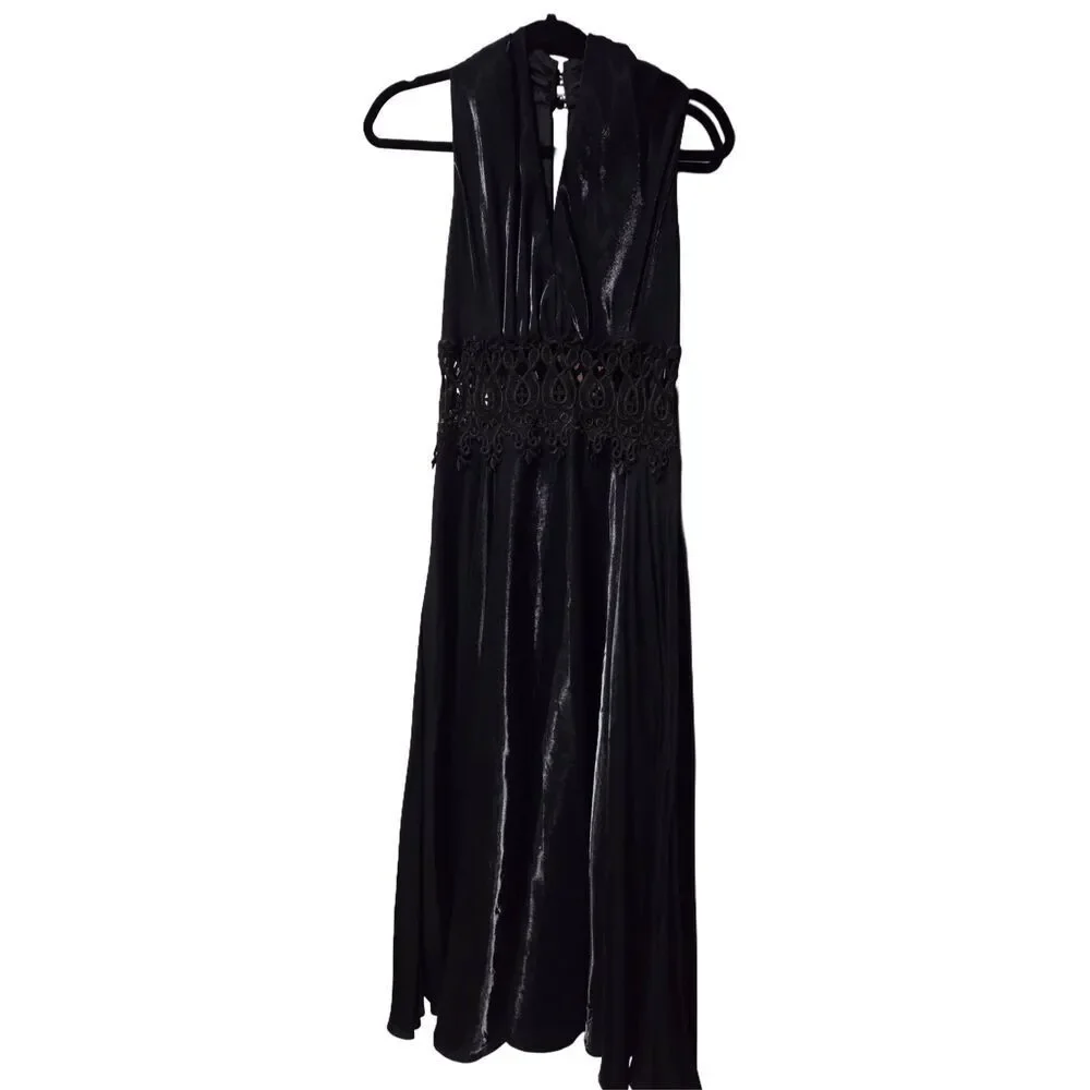 Susan Roselli For Vijack Metallic Black Formal Lace Dress Women Size 12 Vintage - Picture 2 of 12